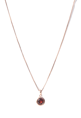Sterling silver Round Garnet necklace
